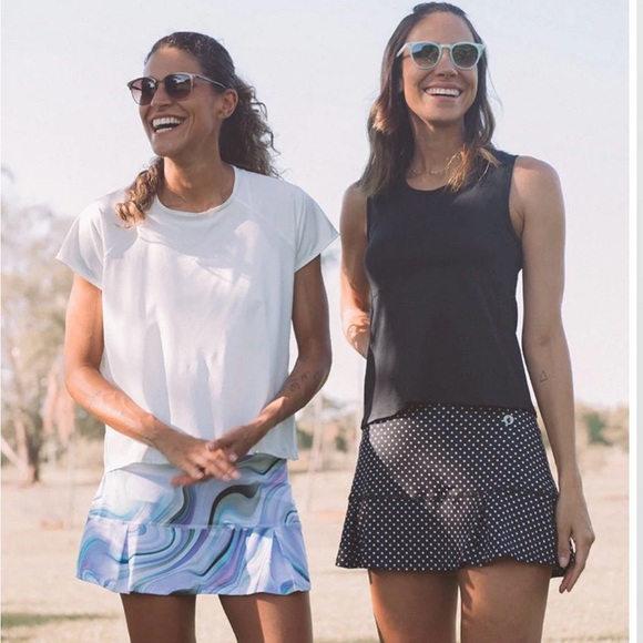 DONA JO pickle ball / tennis / golf Skort Black & white Polka Dot size LARGE - Picture 5 of 6